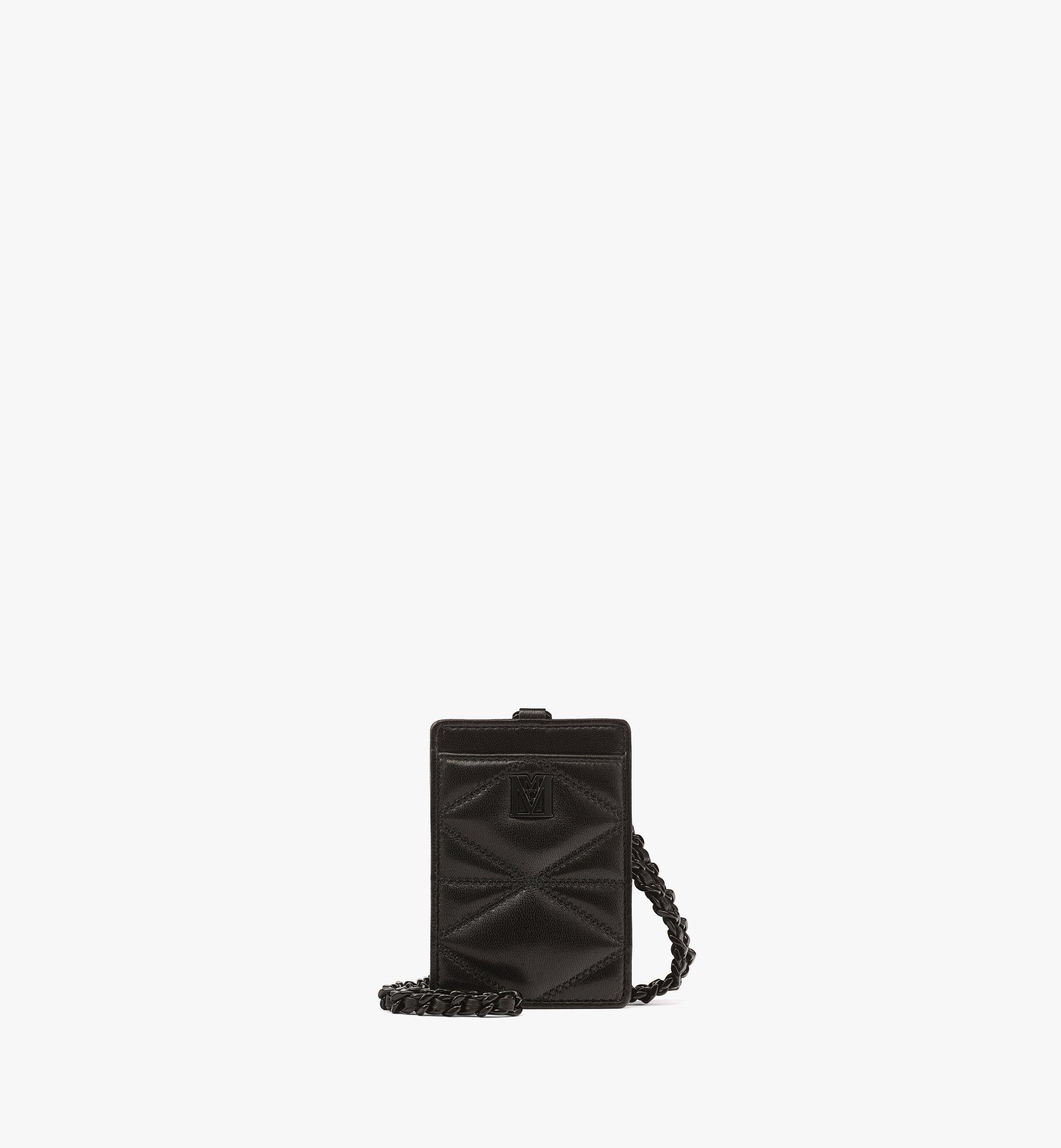 Travia Chain Card Case in Cloud Quilted Leather 1